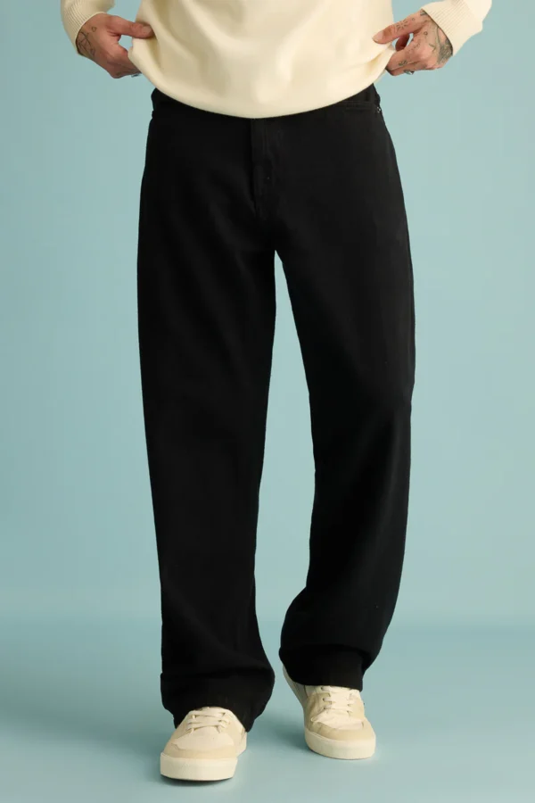 spruce men's black wide jeans - Image 4
